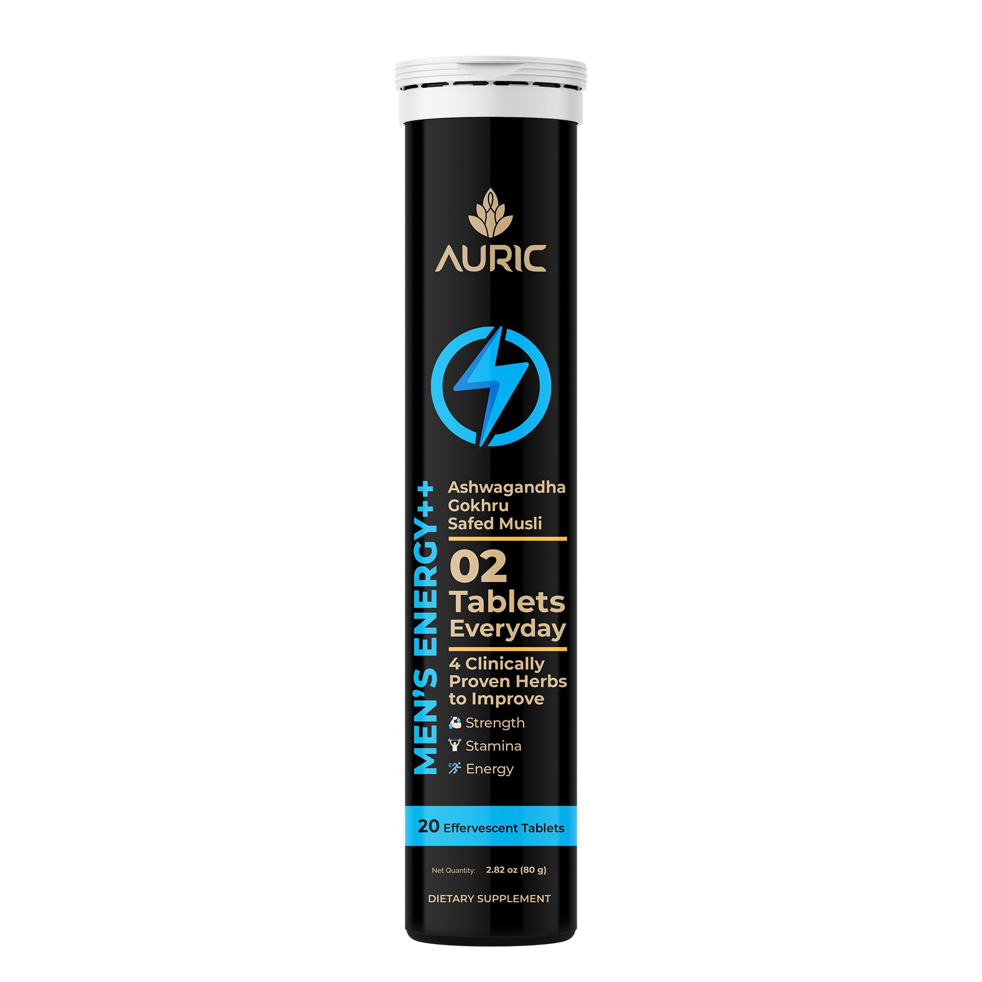 Auric Men's Energy++ Effervescent Tablets, 20 St.