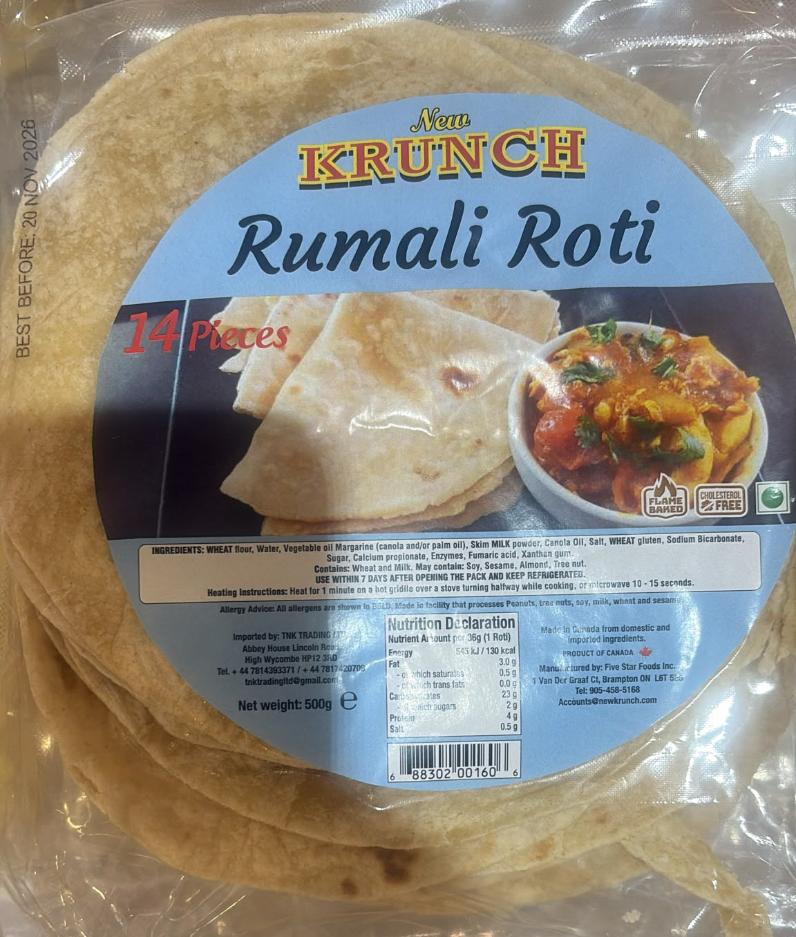 New Krunch Rumali Roti – 14 pcs / 500g