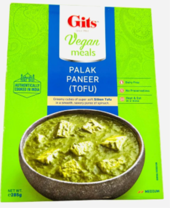 Gits Vegan Meals Heat & Eat Palak Paneer ( Tofu )