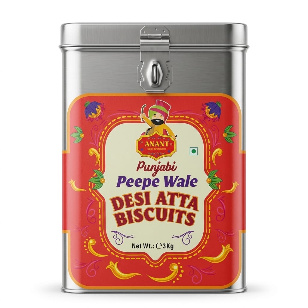 Anant Punjabi Peepe Wale Desi Atta Biscuits 3kg